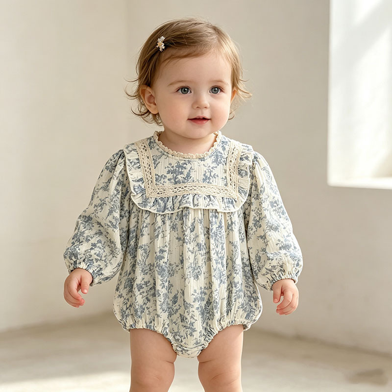 Newborn Baby Girl Romper Floral - Baby Girl Floral Romper Long Puff