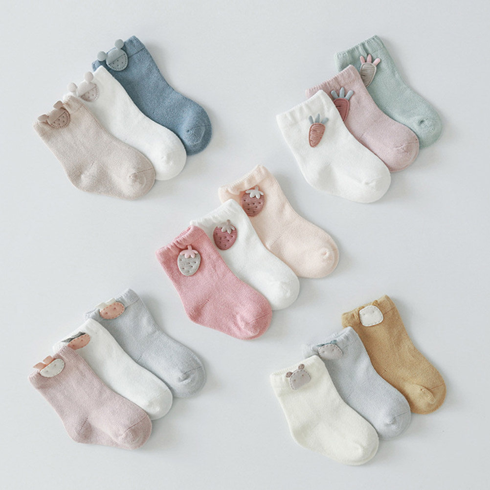 3Pair Baby Socks Cotton Cartoo - Unisex Baby Socks Non Slip recension och pris