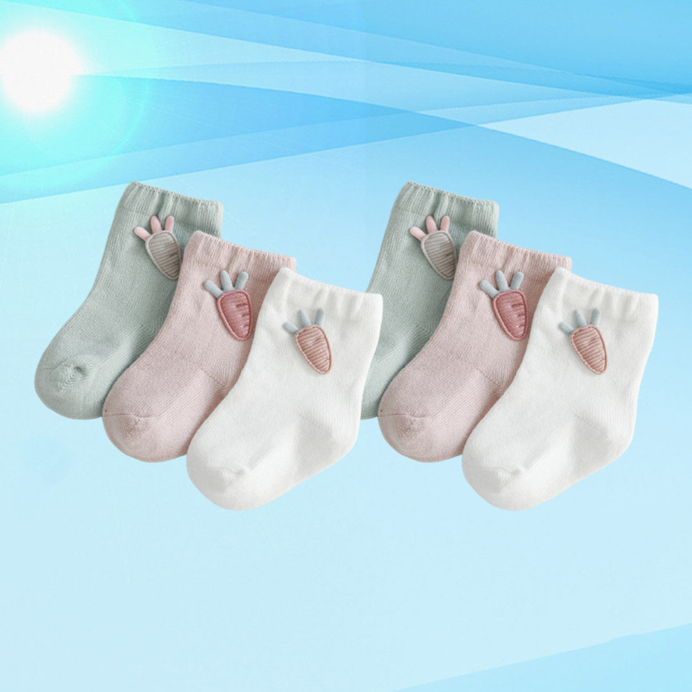 3Pair Baby Socks Cotton Cartoo - Unisex Baby Socks Non Slip recension och pris
